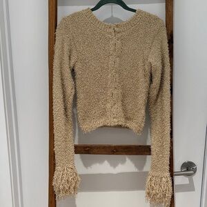 NWT Zara Textured Knit Cardigan with Fringe (as seen on Arielle Charnas)